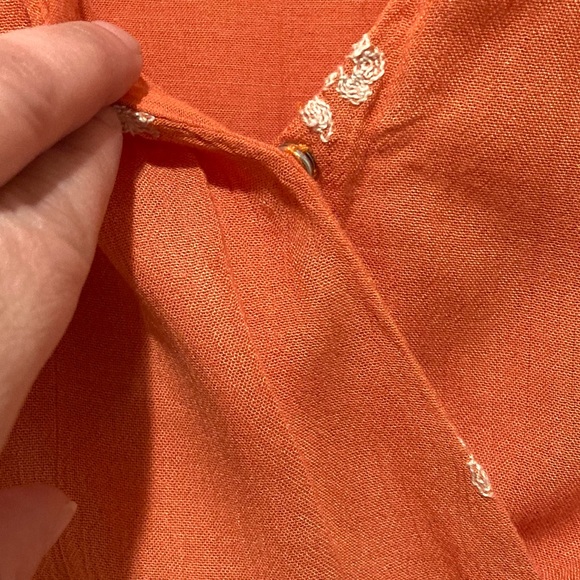 Free People Jasmine Embroidered Mini Dress, Size 2, Papaya Orange - Picture 5 of 11